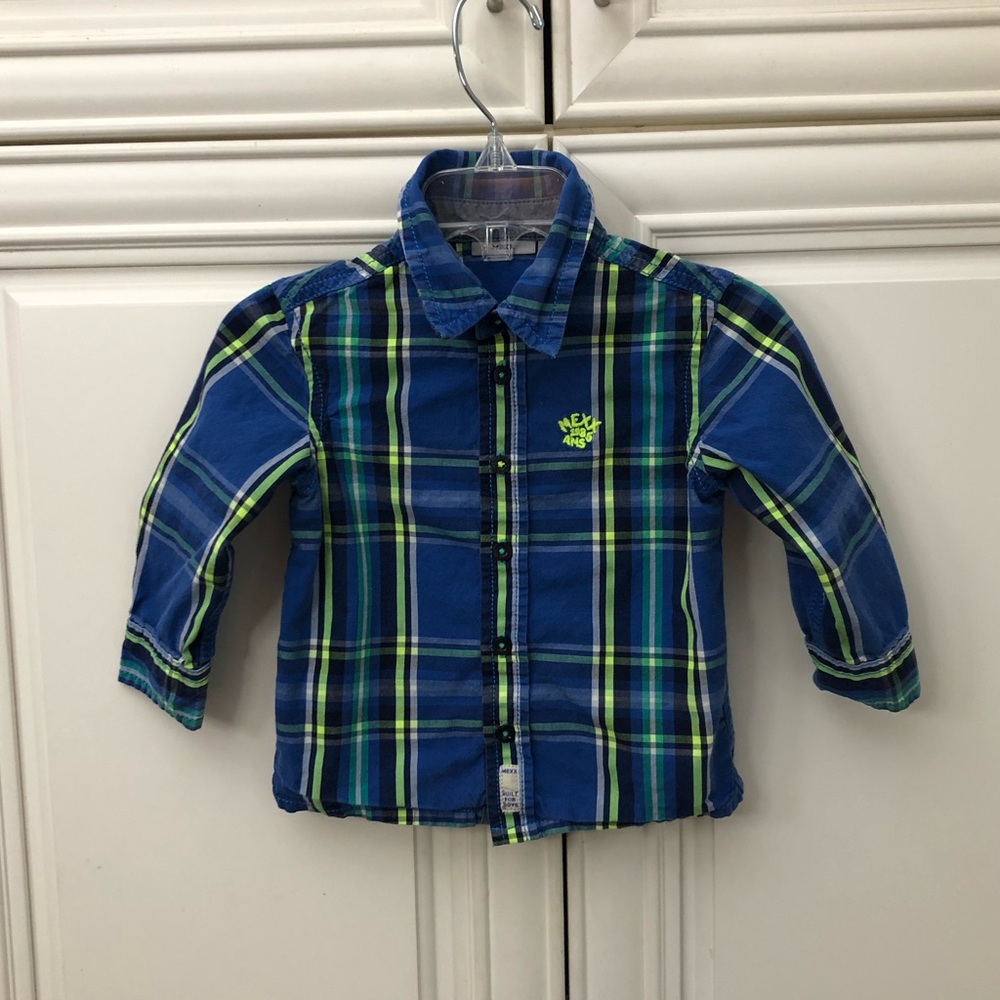 MEXX baby boy plaid long sleeve shirt